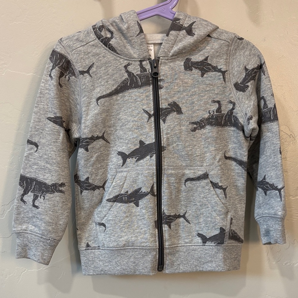 Like new, Carter’s Shark and Dinosaur Print Kids Hoodie